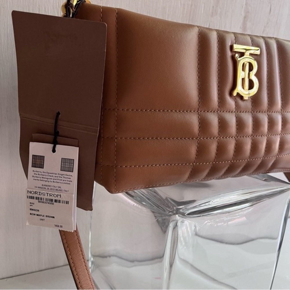 BURBERRY Small Lola Quilted Leather Shoulder Bag- Marple Brown - Picture 5 of 13